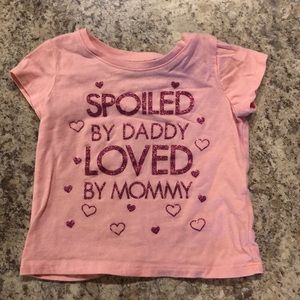 EUC Children’s Place girls t shirt - 12-18 month - Spoiled by Daddy - pink